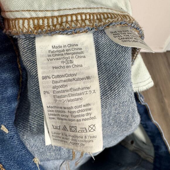 Madewell Slim Wide Leg Crop Olympia Wash Button Front Jeans US Women's 32 - Picture 6 of 8